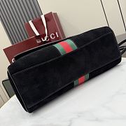 Kitife Gucci Paparazzo Large Top Handle Bag Black Suede ‎875019 37x29x13cm  - 3