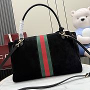 Kitife Gucci Paparazzo Large Top Handle Bag Black Suede ‎875019 37x29x13cm  - 2
