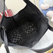 Kitlife Gucci Giglio Small Tote Bag Black Soft Perforated GG Leather ‎860845 25x20x15cm - 5