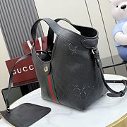 Kitlife Gucci Giglio Small Tote Bag Black Soft Perforated GG Leather ‎860845 25x20x15cm - 3