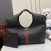 Kitlife Gucci Giglio Large Tote Bag Black Soft Perforated GG Leather ‎853971 60x47x16cm  - 1