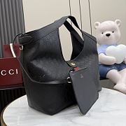 Kitlife Gucci Giglio Large Tote Bag Black Soft Perforated GG Leather ‎853971 60x47x16cm  - 6