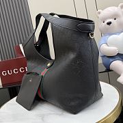 Kitlife Gucci Giglio Large Tote Bag Black Soft Perforated GG Leather ‎853971 60x47x16cm  - 3