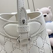 Kitlife Gucci Giglio Small Tote Bag White Soft Perforated GG Leather ‎860845 25x20x15cm  - 6
