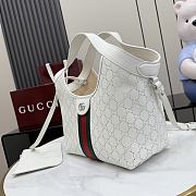 Kitlife Gucci Giglio Small Tote Bag White Soft Perforated GG Leather ‎860845 25x20x15cm  - 2