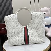 Kitlife Gucci Giglio Large Tote Bag White Soft Perforated GG Leather ‎853971 60x47x16cm  - 4