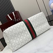 Kitlife Gucci Giglio Large Tote Bag White Soft Perforated GG Leather ‎853971 60x47x16cm  - 3