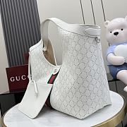Kitlife Gucci Giglio Large Tote Bag White Soft Perforated GG Leather ‎853971 60x47x16cm  - 2