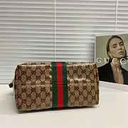 Kitlife Gucci Giglio Small Tote Bag Sand & Dark Brown Varnished GG Fabric ‎860845 25x20x15cm  - 4