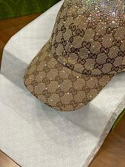 Kitlife Gucci Monogram Baseball Cap Beige with All-over Rhinestones - 3