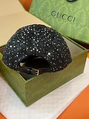 Kitlife Gucci Monogram Baseball Cap Black with All-over Rhinestones - 4