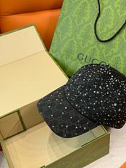 Kitlife Gucci Monogram Baseball Cap Black with All-over Rhinestones - 3