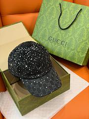 Kitlife Gucci Monogram Baseball Cap Black with All-over Rhinestones - 2