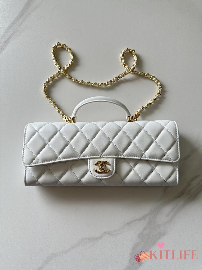 Kitlife Chanel 26A Horizontal Handle Bag White 8x25x5cm - 1