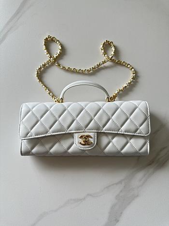 Kitlife Chanel 26A Horizontal Handle Bag White 8x25x5cm