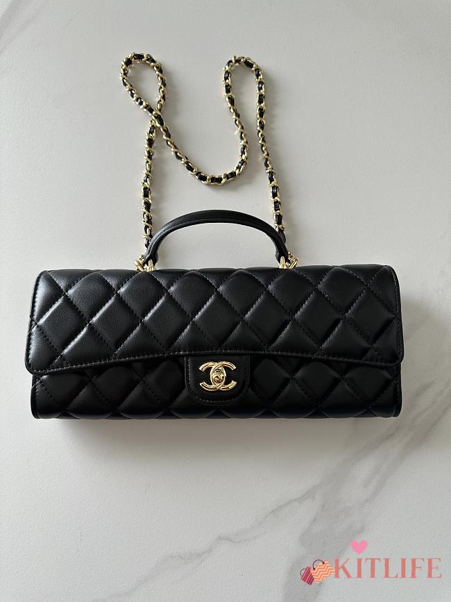 Kitlife Chanel 26A Horizontal Handle Bag Black 8x25x5cm  - 1