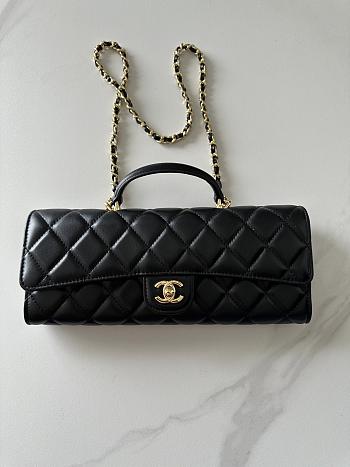 Kitlife Chanel 26A Horizontal Handle Bag Black 8x25x5cm 