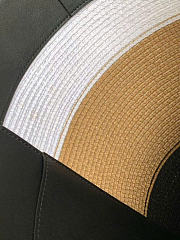 Kitlife Chanel Maxi Shopping Bag Raffia & Calfskin  White, Dark Beige & Black AS6148 13.8x23.6x7.9cm - 3
