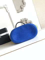 Kitlife Chanel Maxi Shopping Bag Raffia & Calfskin Green, Yellow & Blue AS6148 13.8x23.6x7.9cm  - 3