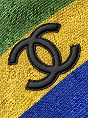 Kitlife Chanel Maxi Shopping Bag Raffia & Calfskin Green, Yellow & Blue AS6148 13.8x23.6x7.9cm  - 2