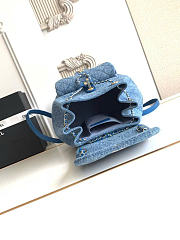 Kitlife Chanel Duma Backpack Blue Denim AS3618 22x25x18cm - 6
