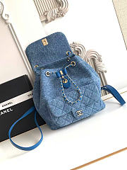 Kitlife Chanel Duma Backpack Blue Denim AS3618 22x25x18cm - 5