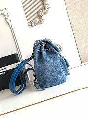 Kitlife Chanel Duma Backpack Blue Denim AS3618 22x25x18cm - 4