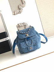 Kitlife Chanel Duma Backpack Blue Denim AS2908 18x18x12cm - 1
