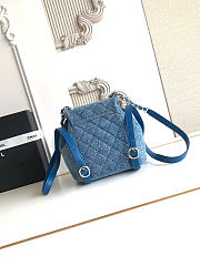 Kitlife Chanel Duma Backpack Blue Denim AS2908 18x18x12cm - 6