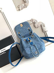 Kitlife Chanel Duma Backpack Blue Denim AS2908 18x18x12cm - 3
