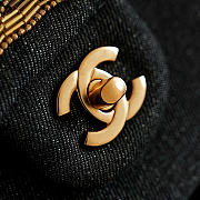 Kitlife Chanel Métiers 26S Black Denim Tube Beaded Embroidery Bag 15.5x25.5x6.5cm - 5