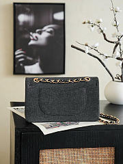 Kitlife Chanel Métiers 26S Black Denim Tube Beaded Embroidery Bag 15.5x25.5x6.5cm - 6