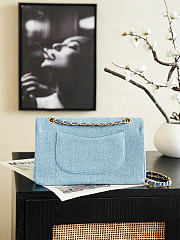 Kitlife Chanel Métiers 26S Blue Denim Tube Beaded Embroidery Bag 15.5x25.5x6.5cm - 5