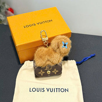 Kitlife Louis Vuitton Capybara Doll Earphone Bag Charm Brown 