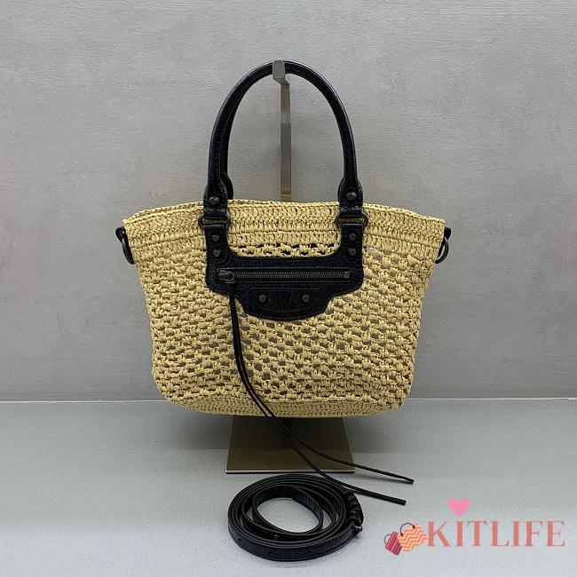 Kitlife Balenciaga Women's Le City Basket Small in Natural/Black 27x20x11cm - 1