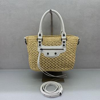 Kitlife Balenciaga Women's Le City Basket Small in Natural/White 27x20x11cm