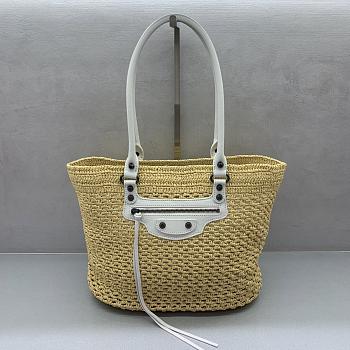 Kitlife Balenciaga Women's Le City Basket Medium in Natural/White 33x27x13cm