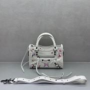 Kitlife Balenciaga Mini Graffiti Motorcycle Bag White 23x10x16cm - 1