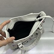Kitlife Balenciaga Mini Graffiti Motorcycle Bag White 23x10x16cm - 4