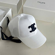 Kitlife Celine Triomphe Baseball Cap in White Cotton - 1