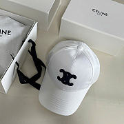 Kitlife Celine Triomphe Baseball Cap in White Cotton - 6