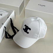 Kitlife Celine Triomphe Baseball Cap in White Cotton - 4