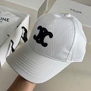 Kitlife Celine Triomphe Baseball Cap in White Cotton - 3