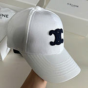 Kitlife Celine Triomphe Baseball Cap in White Cotton - 2