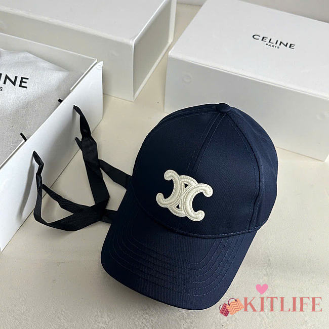 Kitlife Celine Triomphe Baseball Cap in Black Cotton  - 1