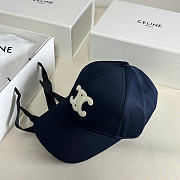 Kitlife Celine Triomphe Baseball Cap in Black Cotton  - 4