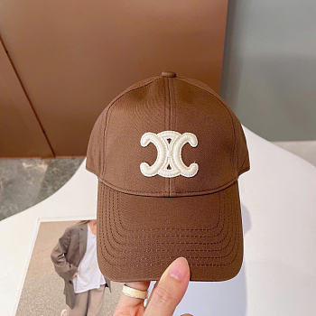 Kitlife Celine Triomphe Baseball Cap in Brown Cotton