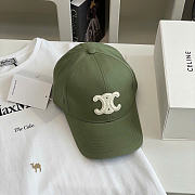 Kitlife Celine Triomphe Baseball Cap in Green Khakhi Cotton  - 1