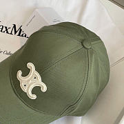 Kitlife Celine Triomphe Baseball Cap in Green Khakhi Cotton  - 5