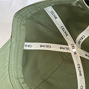 Kitlife Celine Triomphe Baseball Cap in Green Khakhi Cotton  - 4